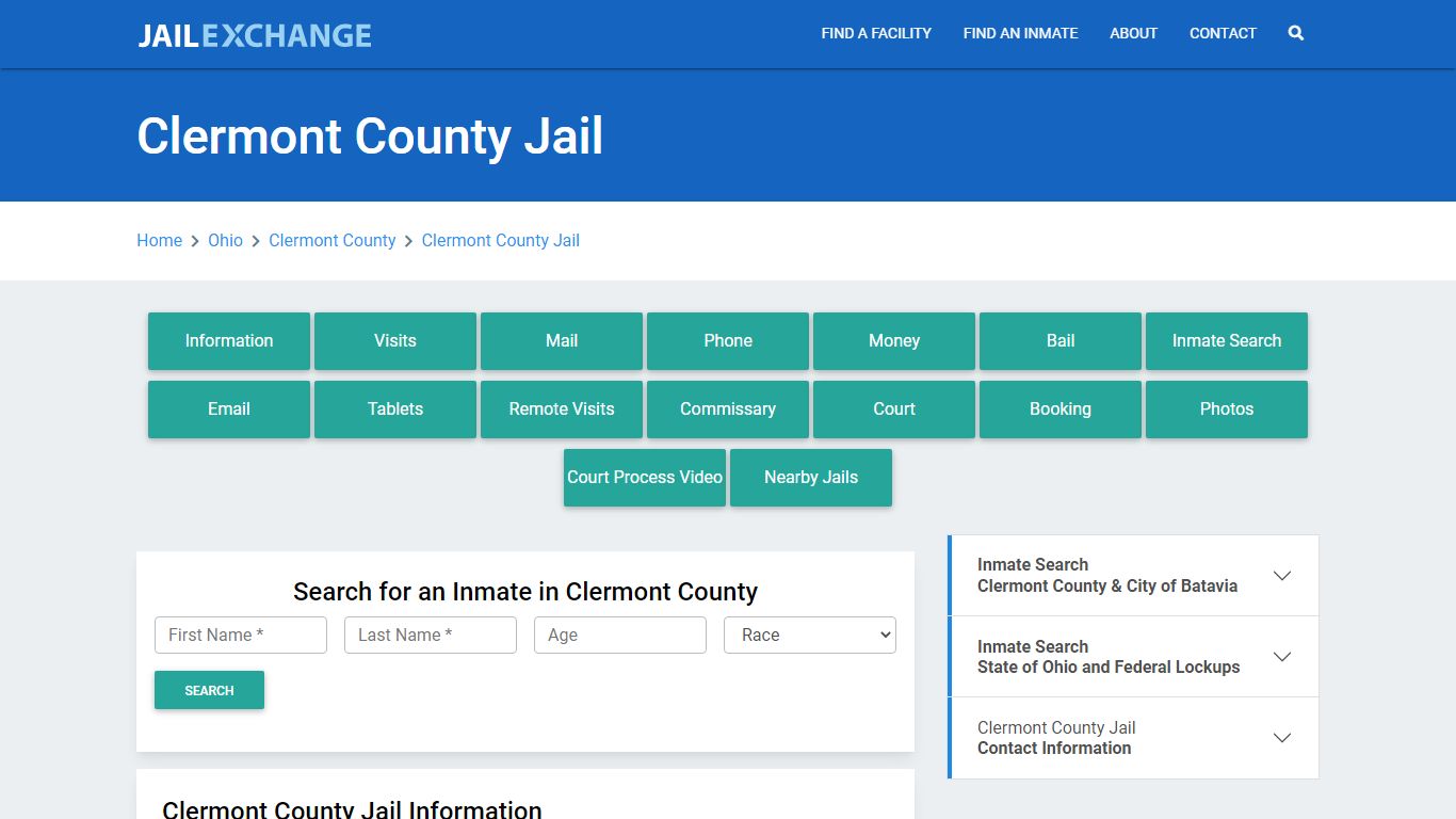 Clermont County Jail Roster Lookup, OH, Inmate Search